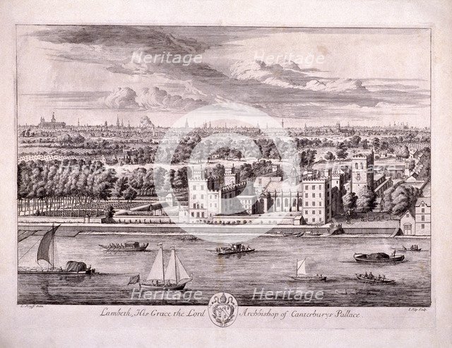 Lambeth Palace, London, 1697. Artist: Johannes Kip