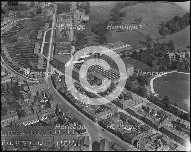 The Albert Silk Mills and environs, Macclesfield, Cheshire, c1930s. Creator: Arthur William Hobart.