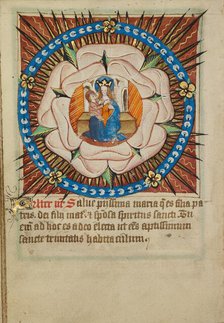 The Virgin and Child in a White Rose; Illustrated Vita Christi..., about 1480-1490. Creator: Unknown.