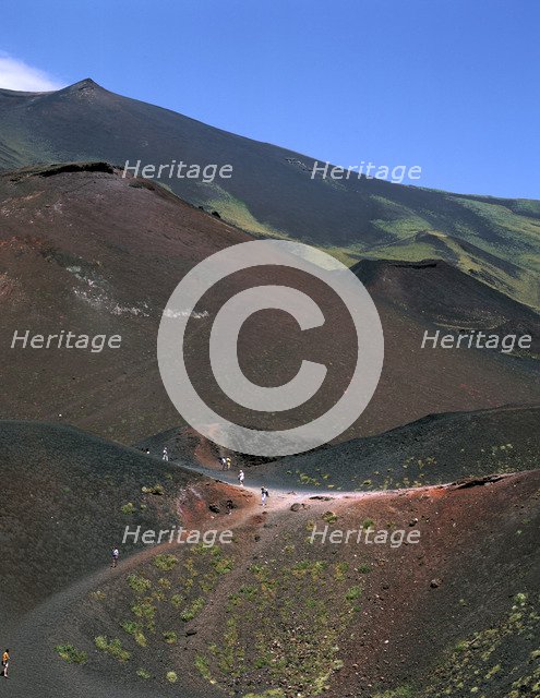 Volcanic cones, Mount Etna, Sicily, Italy.