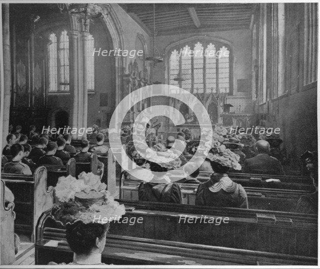Sunday morning service in the Church of St Peter ad Vincula, London, c1903 (1903). Artist: Unknown.