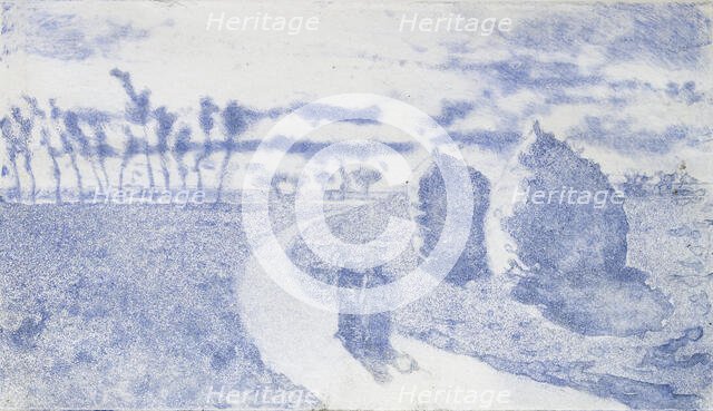 Crepuscule (avec Meules), 1879. Creator: Camille Pissarro.