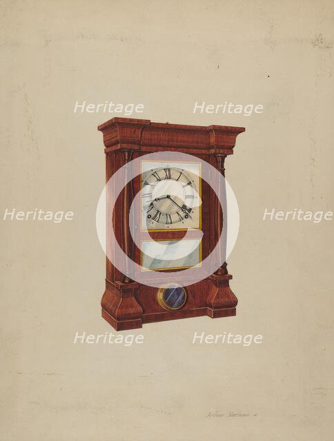 Seth Thomas Clock, c. 1937. Creator: Arthur Matthews.