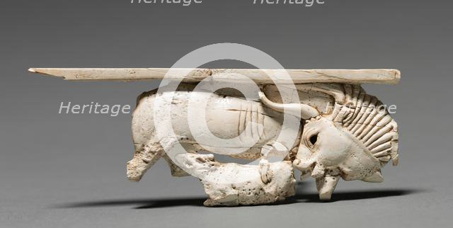 Decorative Plaque: Cow Nursing Its Calf, 900-800 BC. Creator: Unknown.