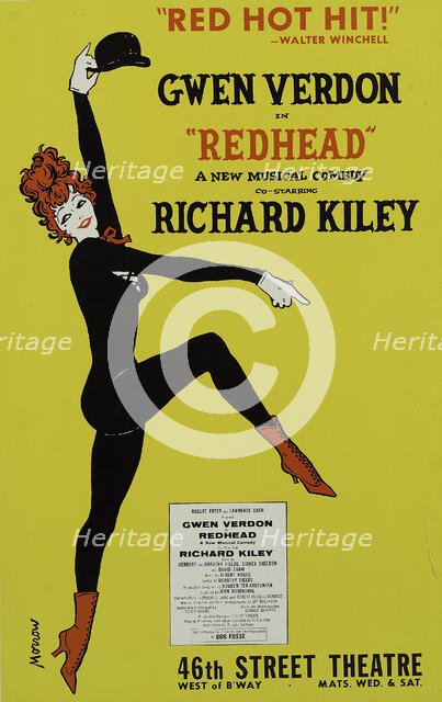 Poster for the Broadway stage production Redhead., 1959. Creator: Unknown.