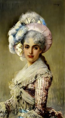 Lady in pink, 1888. Creator: Corcos, Vittorio Matteo (1859-1933).