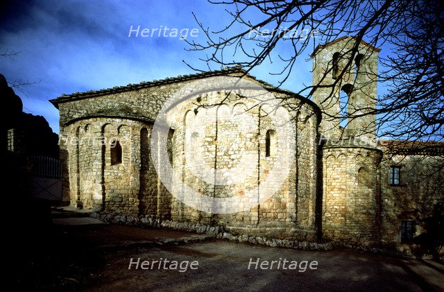 Church of the old monastery of Santa Cecilia in Montserrat, restored and consecrated in 957, view…