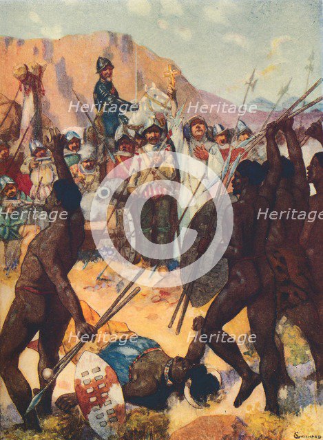 'Barreto Fights the Kafirs', 1909. Artist: GS Smithard.