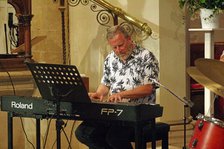 Mark Edwards, Tim Whitehead Quintet, Chris Coull Promotion, St Andrew’s Church, August 2025. Creator: Brian O'Connor.