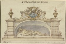 Christ in the tomb, 1757. Creator: Johann Georg Bergmuller.