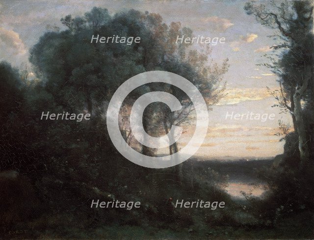 'Evening', 1850-1860s.  Artist: Jean-Baptiste-Camille Corot    