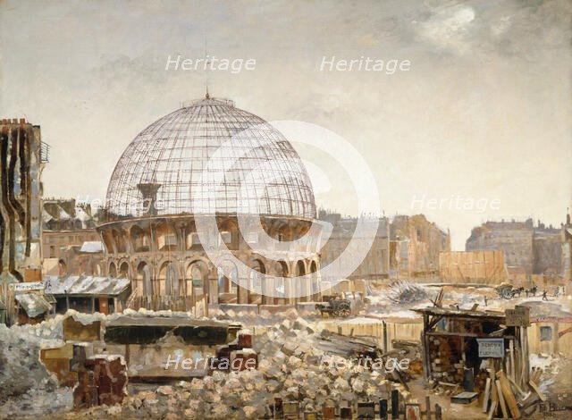 Demolition of the Halle aux bles (wheat exchange), 1888. Creator: Henri Ferdinand Bellan.