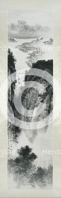 River landscape, 1965. Artist: Tao Yiqing.