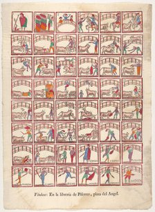 Forty-eight vignettes of bullfighting manoeuvers and scenes from the ring, ca. 1800-1850. Creator: Unknown.