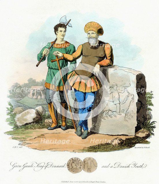 Gurm Gamle (Gormo), King of Denmark from 840, 1815. Artist: Unknown