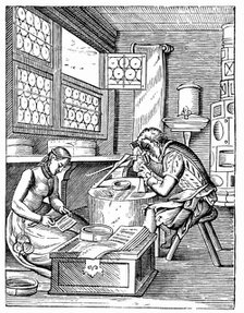 The Clasp Maker's Workshop, 16th century. Artist: Jost Amman