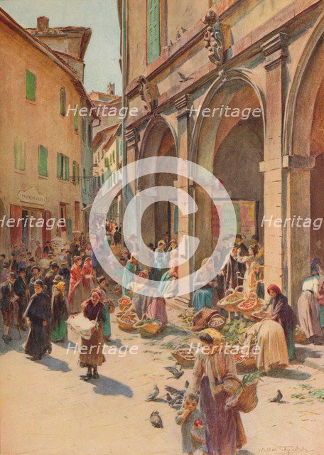 'The Market at Montepulciano', c1900 (1913). Artist: Walter Frederick Roofe Tyndale.