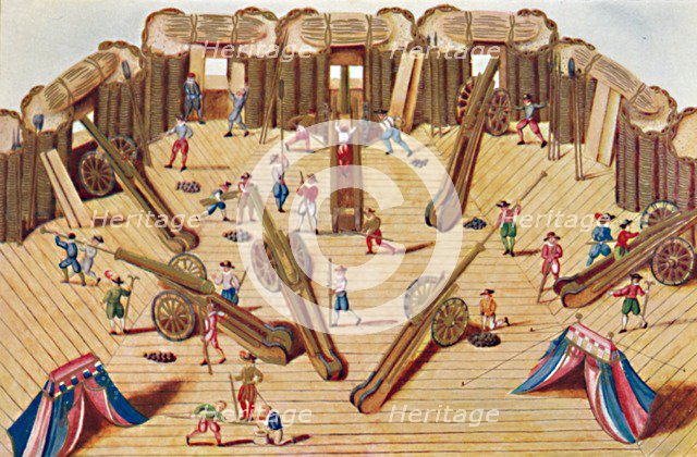 'Artillerists at Work (MS. Add. 15,726)', 1903. Artist: Unknown.