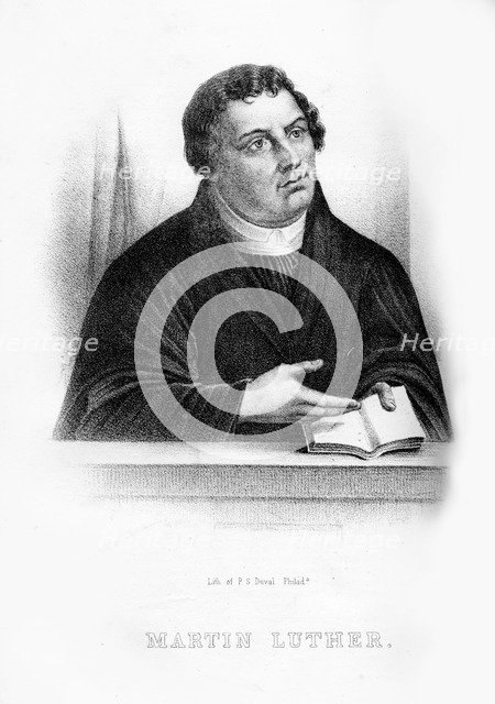 Martin Luther, German theologian, Augustinian monk, and ecclesiastical reformer, (1854). Artist: Unknown