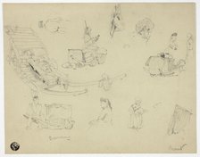 Sketches of Figures, Sleds at Bambarg, n.d. Creator: Samuel Prout.