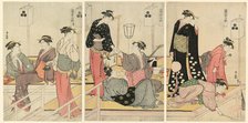 Cooling Off in the Evening at Shijogawara, c. 1784. Creator: Torii Kiyonaga.