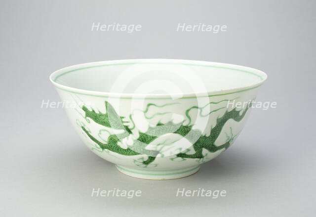 Bowl with Dragons Chasing a Flaming Pearl, Ming dynasty (1368-1644), Zhengde reign (1506-1521). Creator: Unknown.