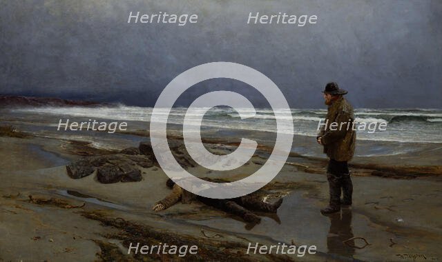 Drifted Ashore, 1884. Creator: Nicolai Martin Ulfsten.