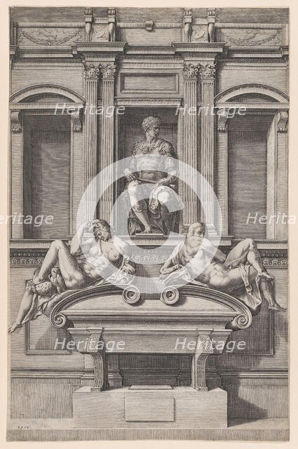 The Tomb of Giuliano de' Medici from The Tombs of the Medici, 1570. Creator: Cornelis Cort.