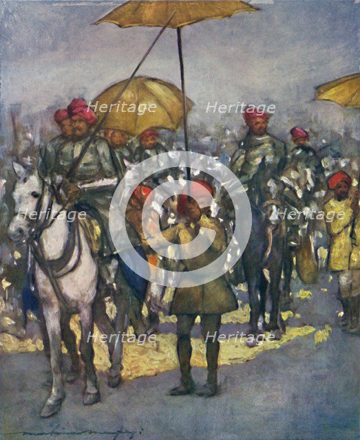 'The Shan Chiefs' Retainers' at the Native Review', 1903. Artist: Mortimer L Menpes.