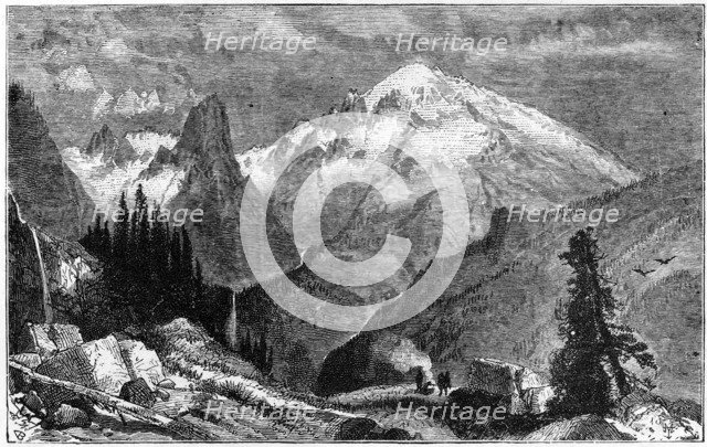 Mount Shasta, northern peak of the Sierra Nevada, California, USA, c1870. Artist: Unknown