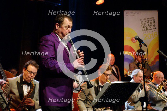 Pete Long, Ropetackle Arts Centre, Shoreham, West Sussex, Jan 2016. Artist: Brian O'Connor.