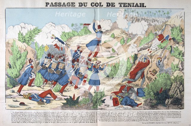 Passage du Col Teniah, conquest of Algeria, 12th May 1840, France 19C. Artist: Unknown