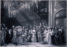Christening of Edward VII, 1842. Artist: Anon