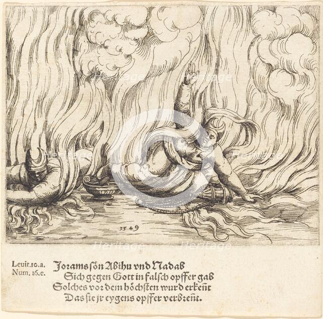 Nadab and Abihu, 1549. Creator: Augustin Hirschvogel.