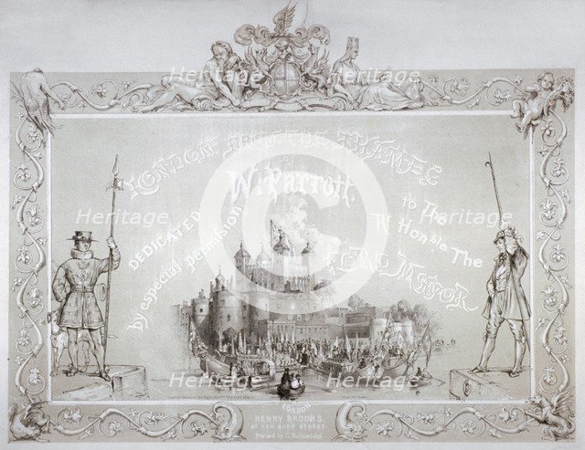 Lord Mayor Thomas Johnson and his entourage embarking from the Tower of London, 1840. Artist: William Parrott