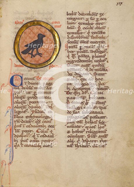 A Magpie; Bestiary, about 1270. Creator: Unknown.