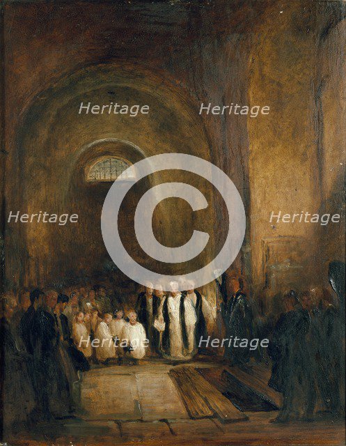 Turner's Burial in the Crypt of St Paul's, post 1851. Artist: George Jones.