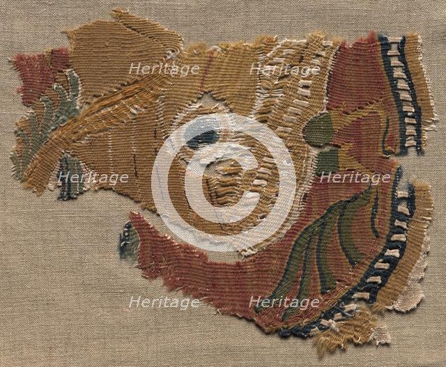 Fragmentary Roundel, Ornament from a Large Cloth, 800s - 900s. Creator: Unknown.