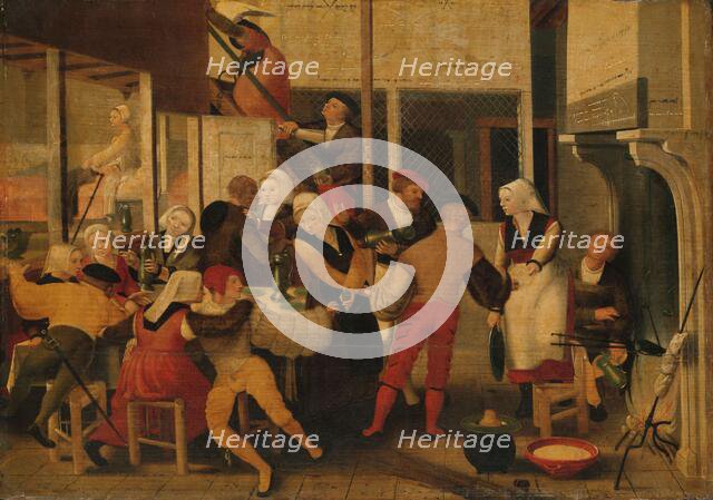 Party in a Brothel, c.1540. Creator: Workshop of the Brunswijkse Monogrammist.