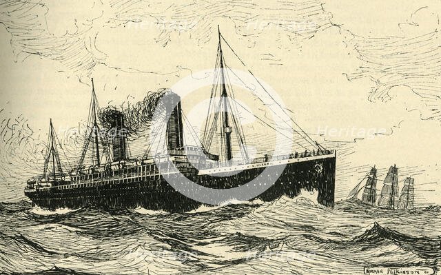 'The R.M.S. Oceanic', 1901.  Creator: Norman Wilkinson.