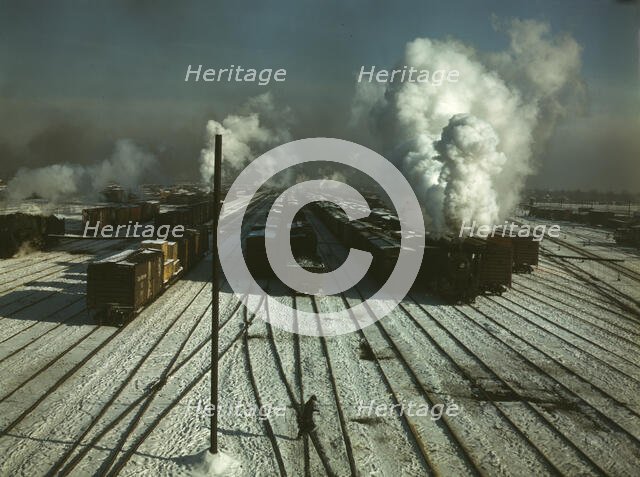 C & NW RR, a general view of a classification yard at Proviso Yard, Chicago, Ill., 1942. Creator: Jack Delano.
