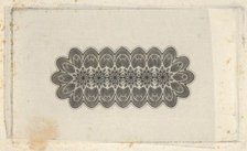 Banknote motifs: panel of lathe work ornament with rounded ends, with a repeating f..., ca. 1824-42. Creator: Durand, Perkins & Co.