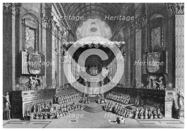 'Canonization of Saints in St Peter's Church, Rome'.Artist: T Brown