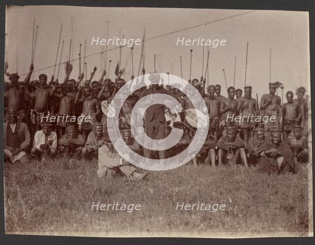 Zulu warriors, about 1860-1880. Creator: Unknown.