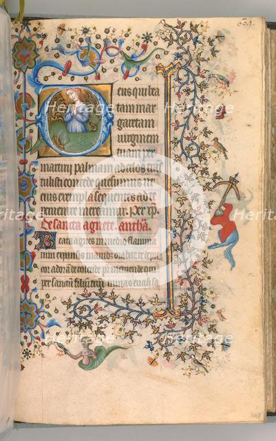 Hours of Charles the Noble, King of Navarre (1361-1425), fol. 299a, St. Margaret, c. 1405. Creator: Master of the Brussels Initials and Associates (French).