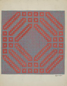 Coverlet - Section of Reverse Side, c. 1937. Creator: Cornelius Christoffels.