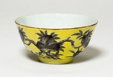 Cup with Peaches, Qing dynasty (1644-1911), Guangxu period (1875-1908), c. 1894. Creator: Unknown.
