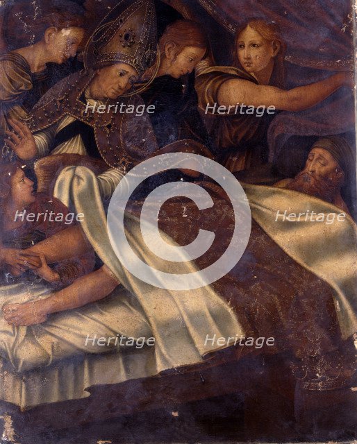 Altarpiece of San Severo, miraculous healing the king of Catalonia and Aragon, Martin the Human, …