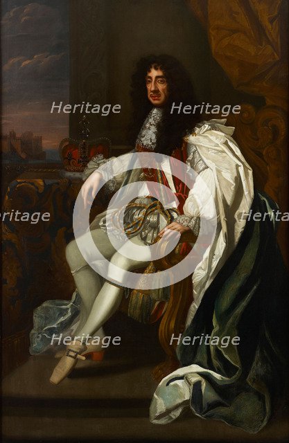 Portrait of Charles II of England (1630-1685), in the robes of the Order of the Garter.