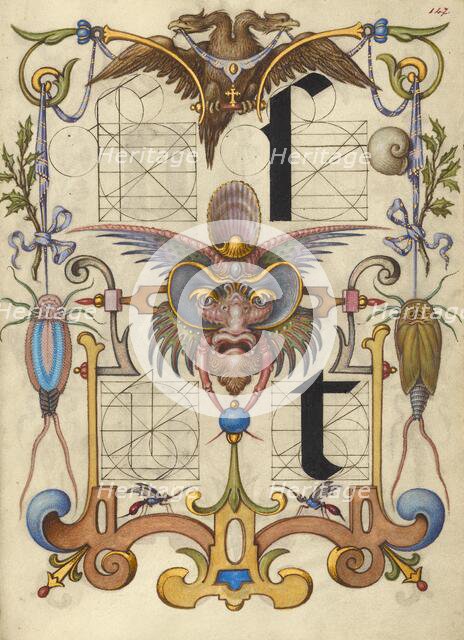 Guide for Constructing the Letters s and t; Mira calligraphiae monumenta, about 1591-1596. Creator: Joris Hoefnagel.